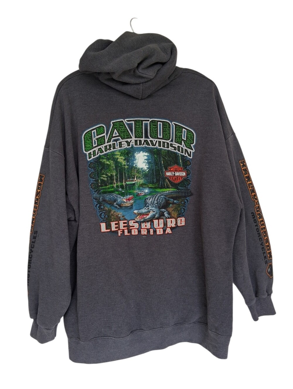 Gator Harley-Davidson Leesburg Florida Hoodie Men's Size XL Grey